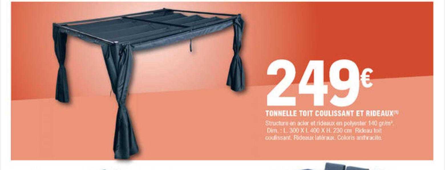 tonnelle tot coulissant et rideau