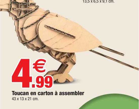 toucan en carton à assembler