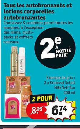 tous les autobronzants et lotions corporelles autobronzantes