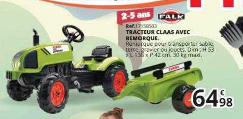 tracteur claas avec remorque falk