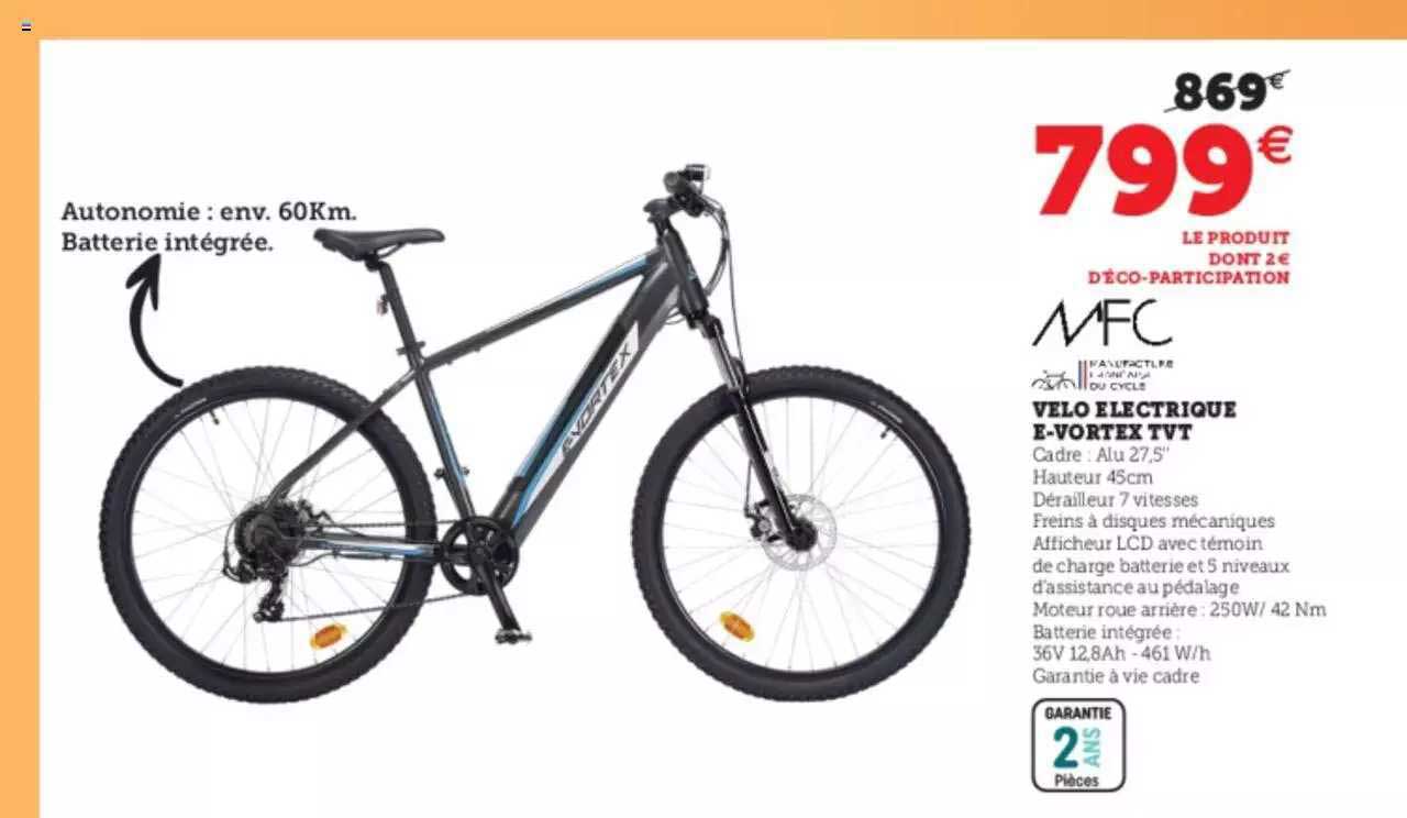 vélo électrique e-vortex tvt