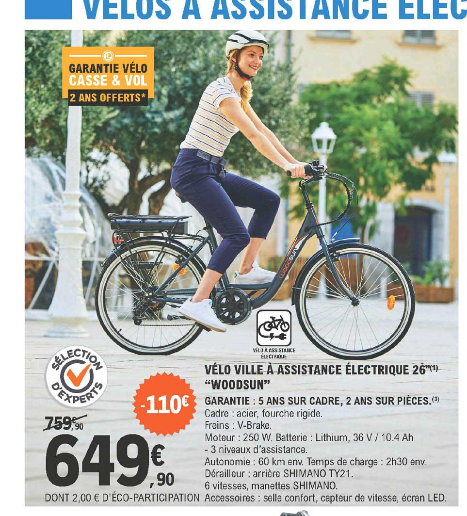 vélo ville à assistance électrique 26" woodsun