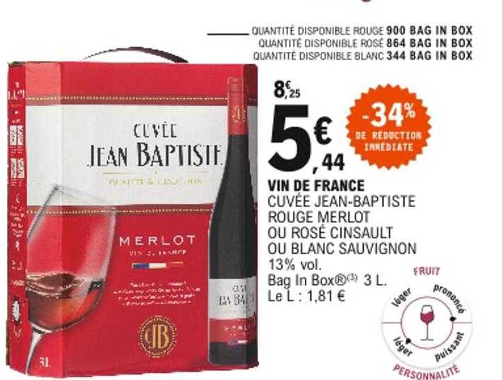 vin de france cuvée jean-baptiste -34% de réduction immédiate