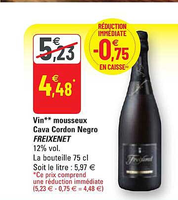 vin mousseux cava cordon negro freixenet