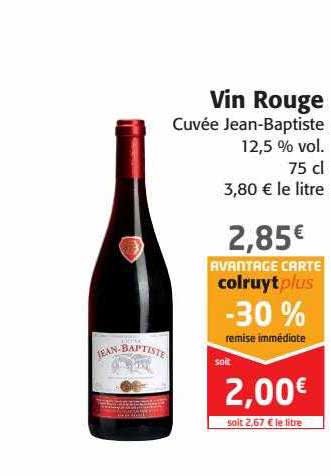 vin rouge cuvée jean-baptiste