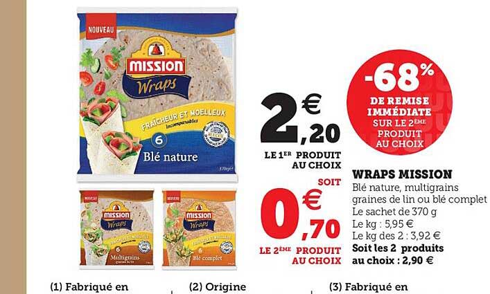 Wraps Mission -68% De Remise Immédiate Sur Le 2ème Produit Au Choix