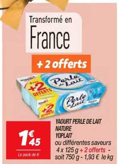 Yaourt Perle De Lait Nature Yoplait