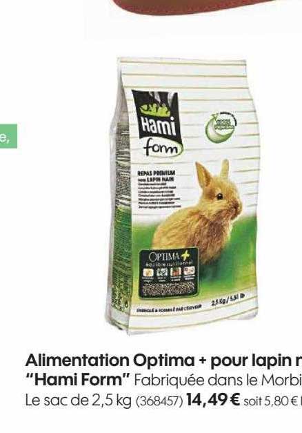 alimentation optima + pour lapin "hami form"