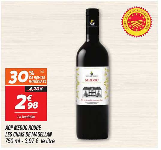 aop médoc rouge les chais de magellan