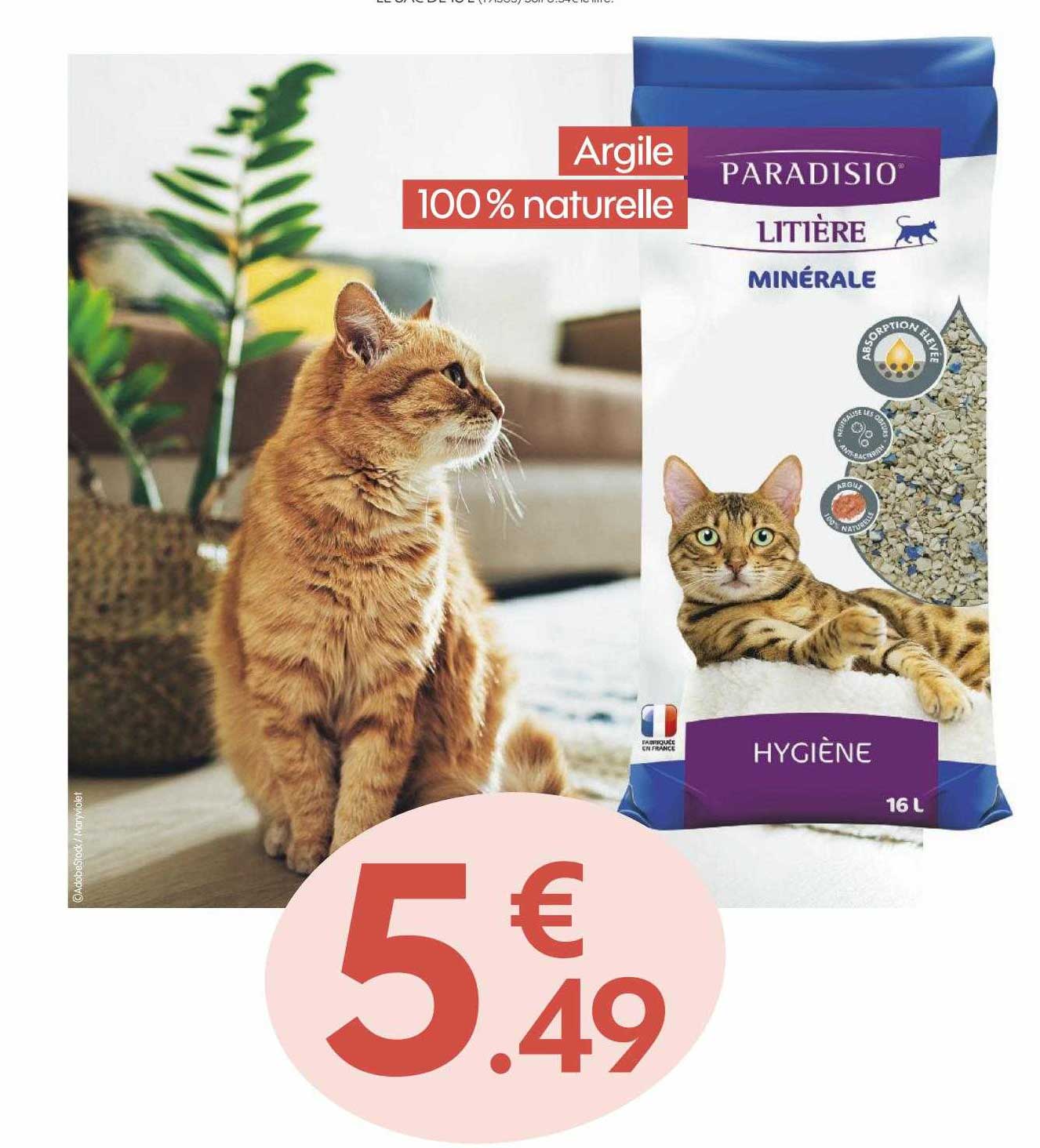 litière minérale paradisio