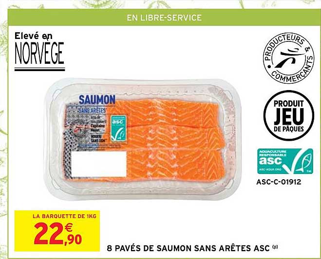 8 pavés de saumon sans arêtes asc