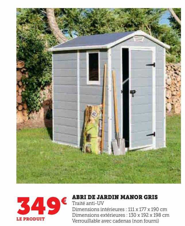 abri de jardin manor gris