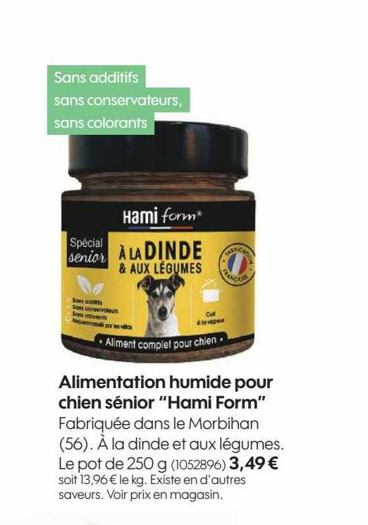 alimentation humide pour chien sénior "hami form"