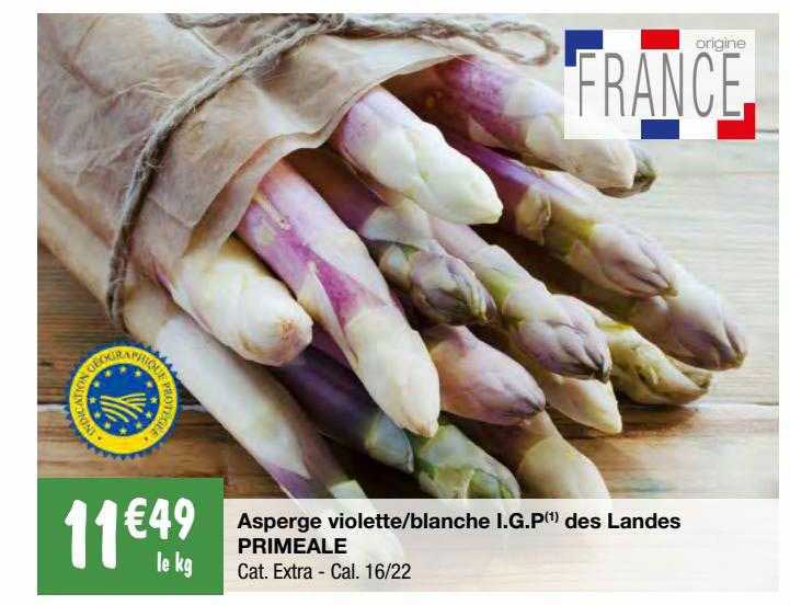 asperge violette ou blanche igp des landes primeale