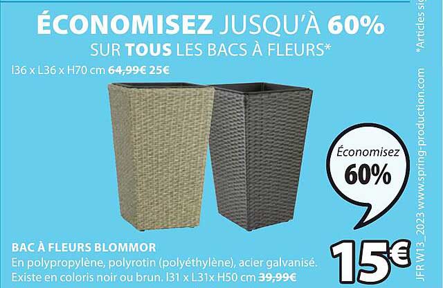 bac à fleurs blommor