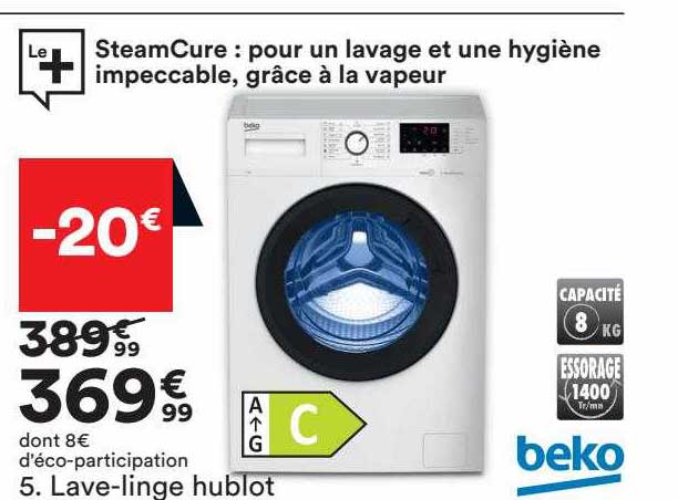 beko lave-linge hublot