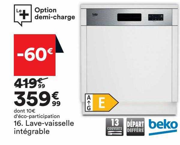 beko lave-vaisselle intégrable