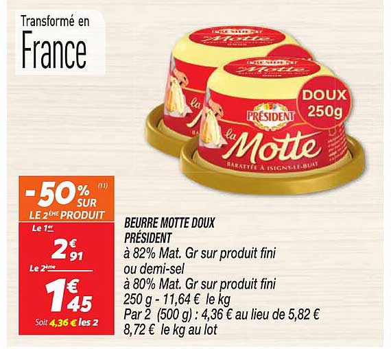 beurre motte doux président