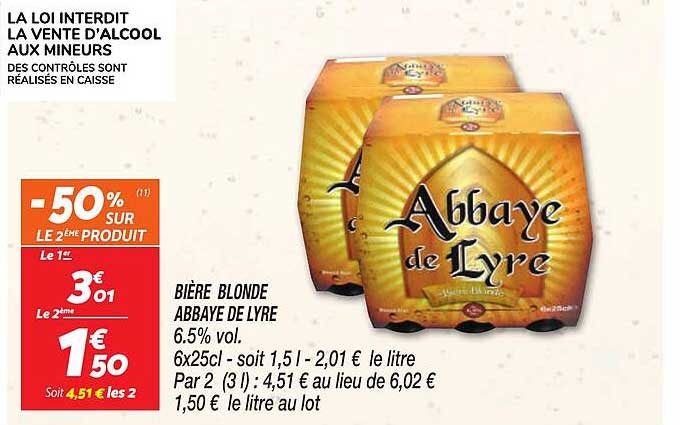 bière blonde abbaye de lyre