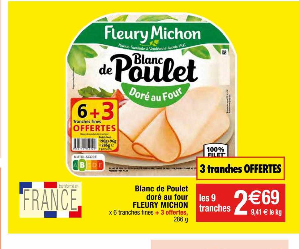 blanc de poulet doré au four fleury michon