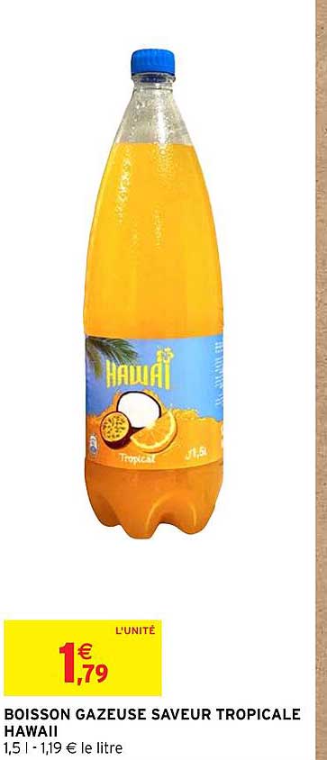 boisson gazeuse saveur tropicale hawaii