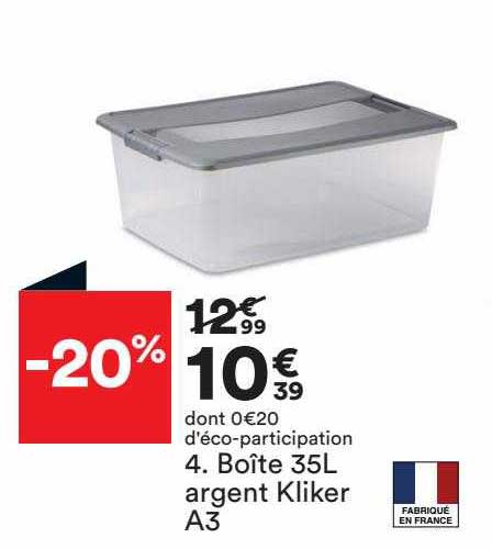 boîte 35l argent kliker a3