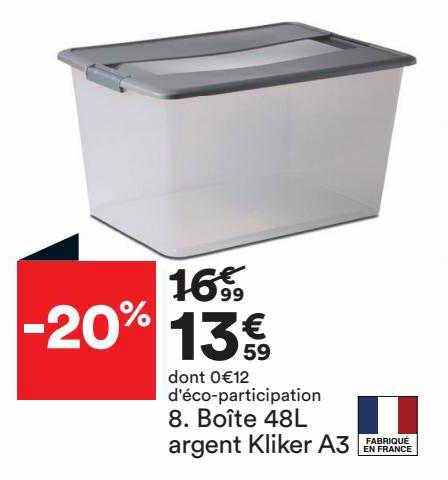 boîte 48l argent kliker a3