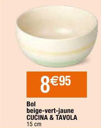 bol beige-vert-jaune cucina & tavola