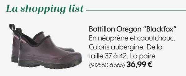 bottillon oregon "blackfox"