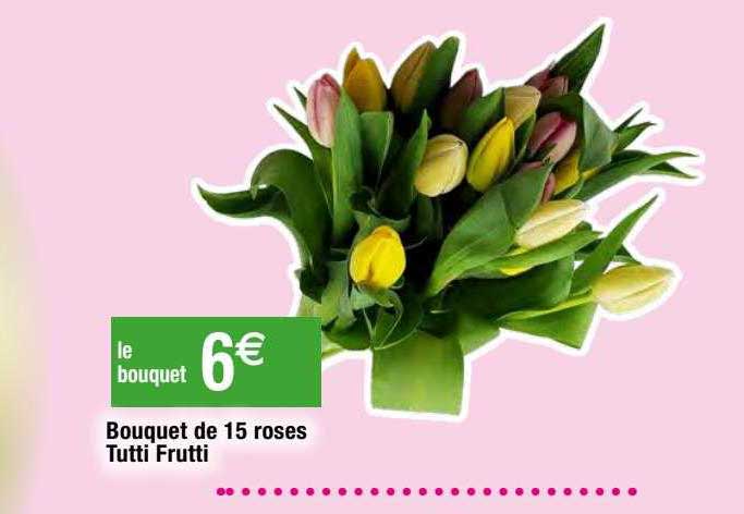 bouquet de 15 roses tutti frutti