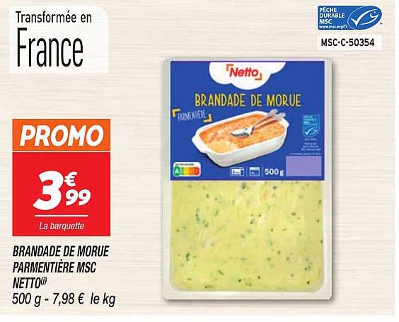 Brandade De Morue Parmentière Msc Netto