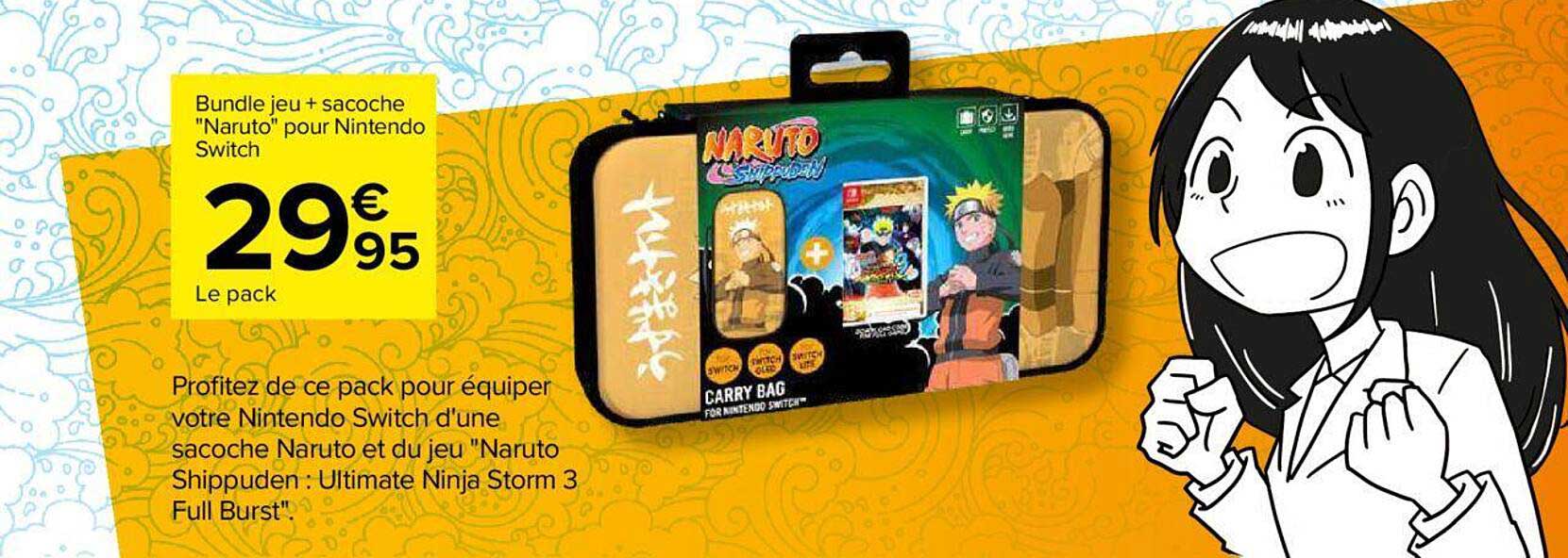 bundle jeu + sacoche "naruto" pour nintendo switch