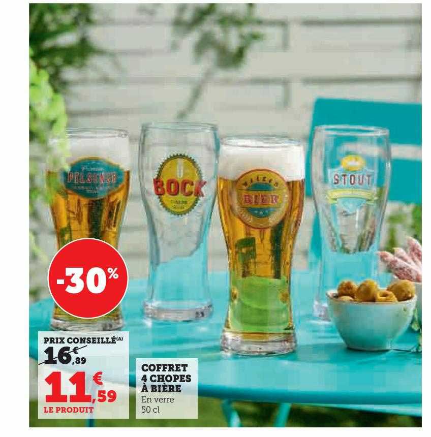 Coffret 4 Chopes à Bière