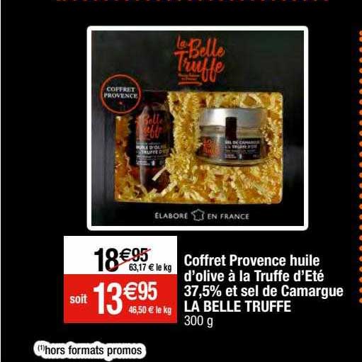 Coffret Provence Huile D'olive à La Truffe D'été 37,5% Et Sel De Camargue La Belle Truffe