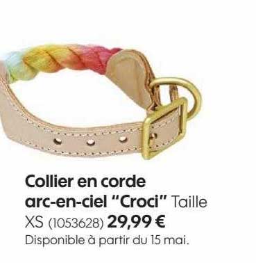 collier en corde arc-en-ciel "croci"