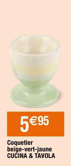 coquetier beige-vert-jaune cucina & tavola