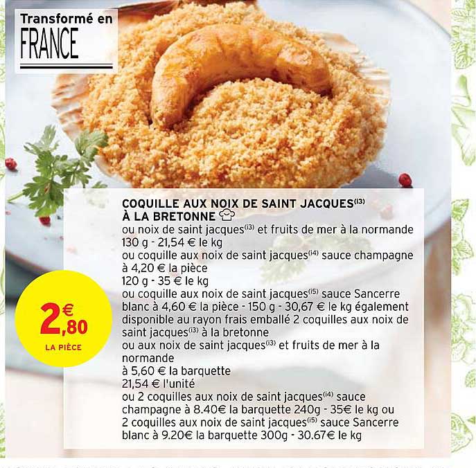 coquille aux noix de saint jacques à la bretonne