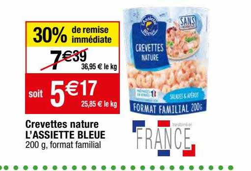 crevettes nature l'assiette bleue