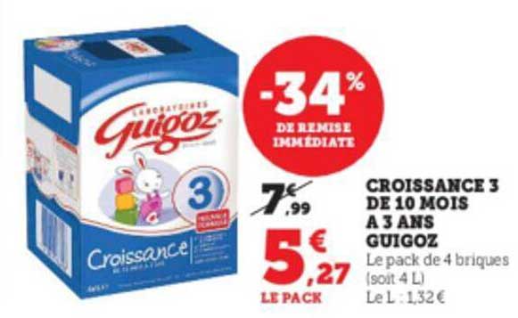 croissance 3 de 10 mois à 3 ans guigoz