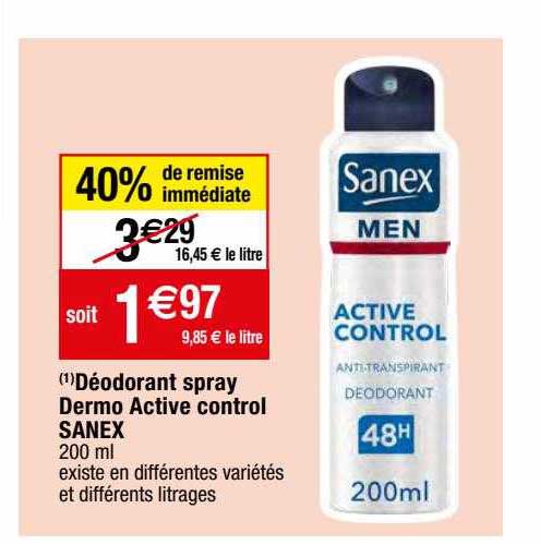 déodorant spray dermo active control sanex