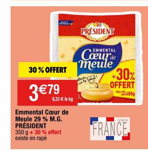 Emmental Cœur De Meule 29% Mg Président