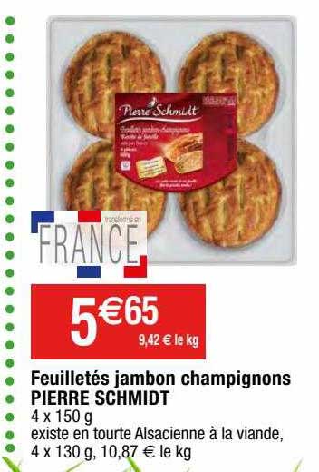 feuilletés jambon champignons pierre schmidt