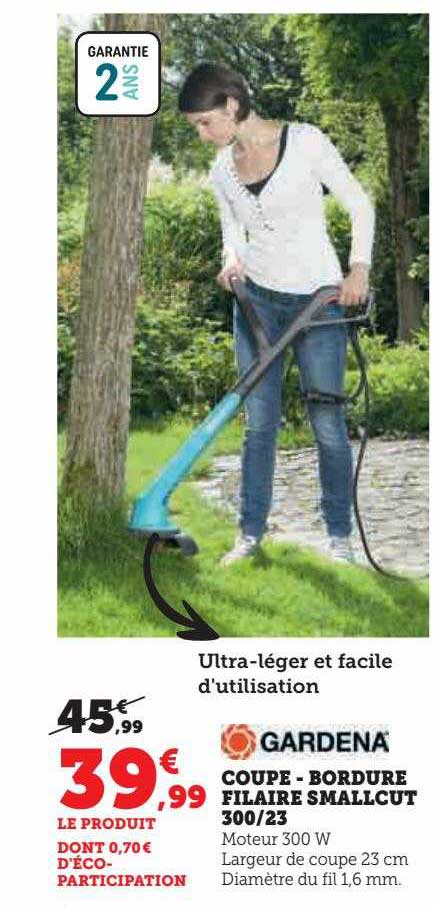 gardena coupe-bordure filaire smallcut 300-23