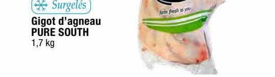gigot d'agneau pure south surgelés