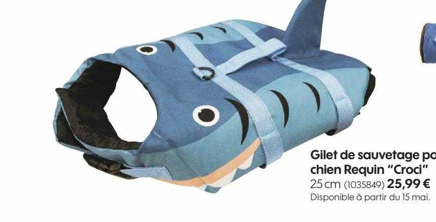 gilet de sauvetage pour chien requin "croci"