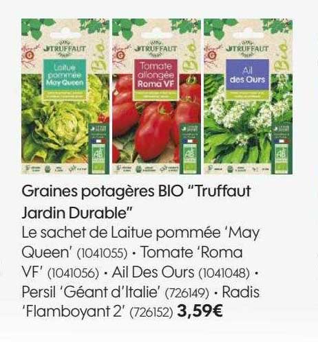 graines potagères bio "truffaut jardin durable"