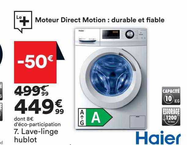 haier lave-linge hublot