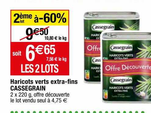 haricots verts extra-fins cassegrain