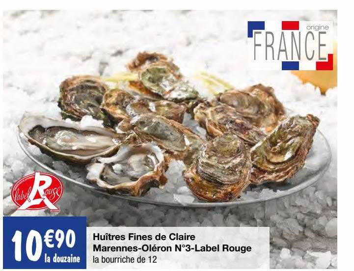 huître fines de claire marennes-oléron n°3-label rouge