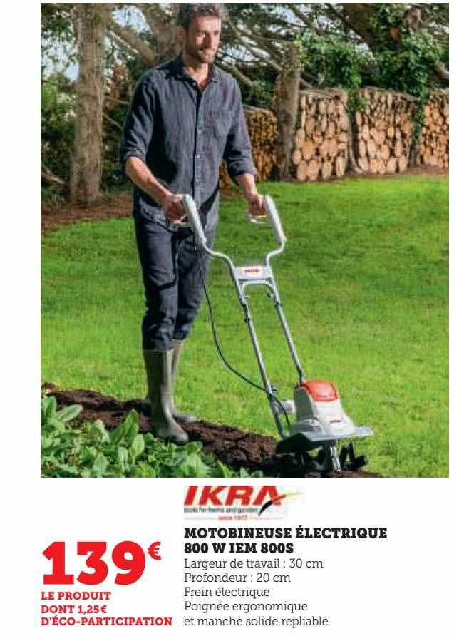 ikra motobineuse électrique 800w iem 800s